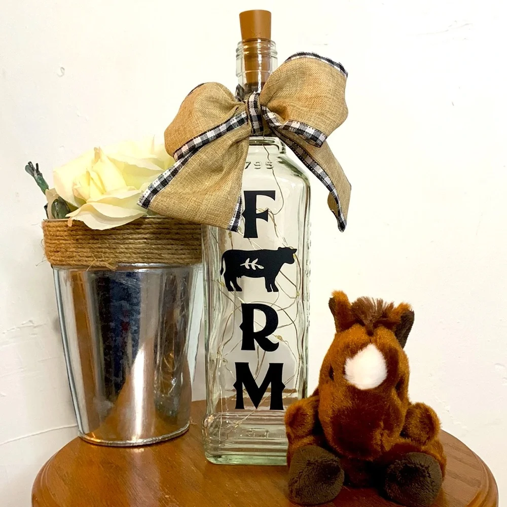 Hand Crafted ‘Farm’ Bottle lantern